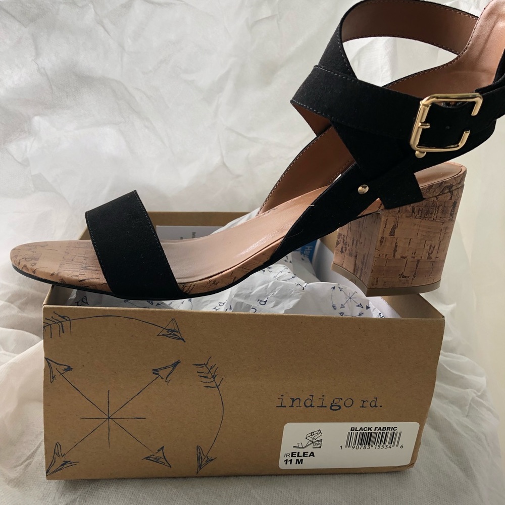 Indigo rd. Elea black suede-like fabric sandal